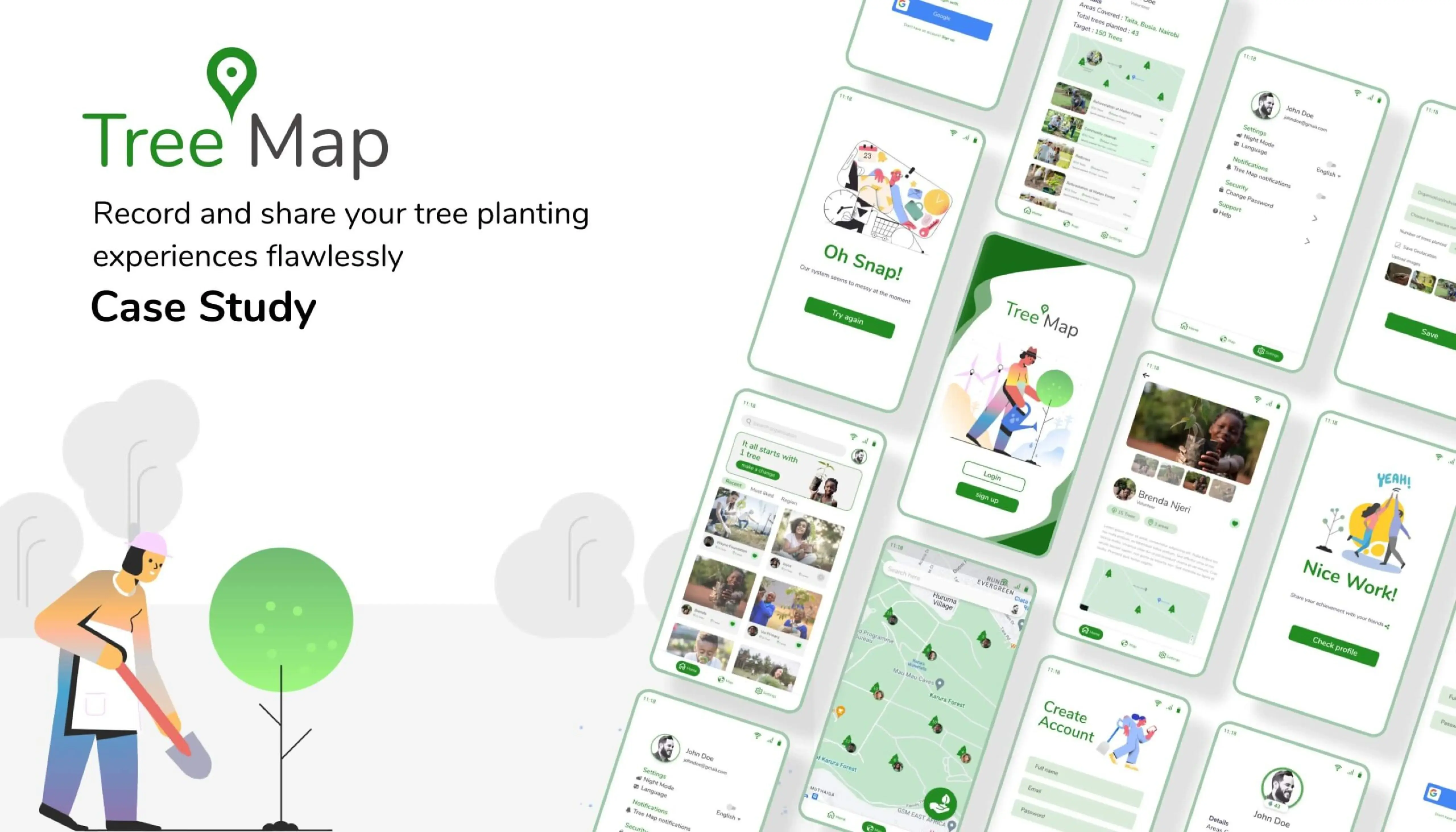 Tree Map app screens